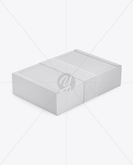 Paper Box Mockup - Half Side View (High Angle Shot)