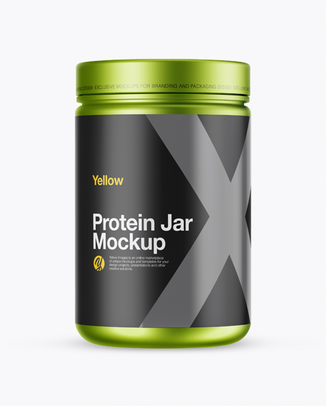 Matte Metallic Protein Jar Mockup