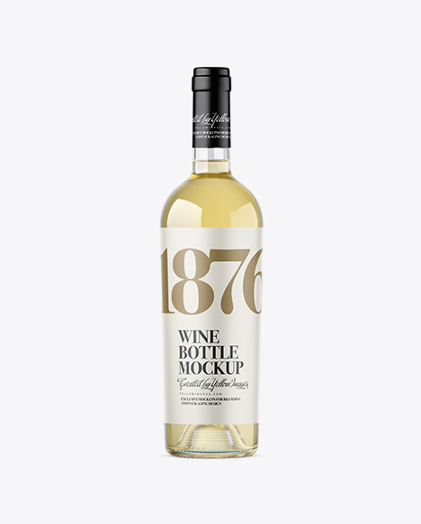 Clear Glass White Wine Bottle Mockup