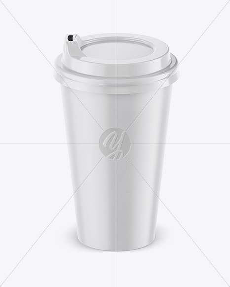 Coffee Cup Mockup - Front View (High-Angle Shot)