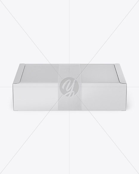 Paper Box Mockup - Front View (High Angle Shot)