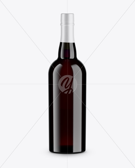 Dark Glass Bottle with Red Drink Mockup