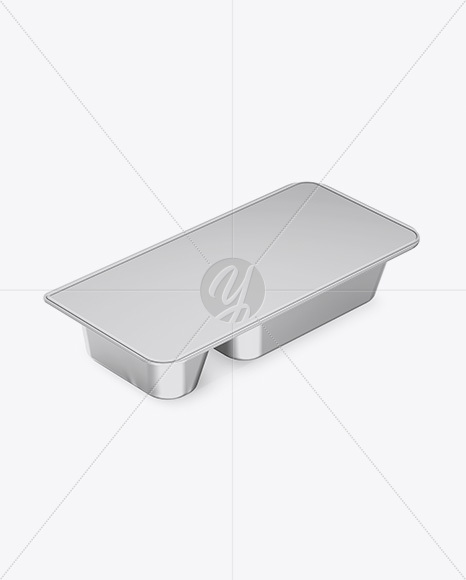 Metallic Plastic Container Mockup - Half Side View