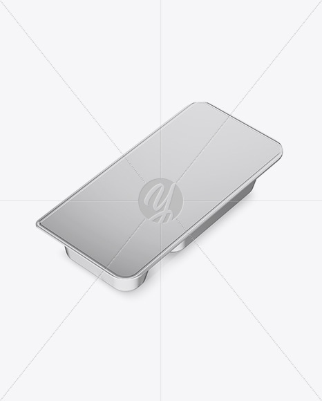 Metallic Plastic Container Mockup - Half Side View