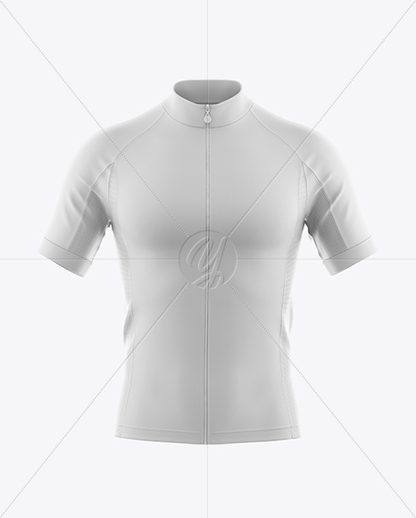 Men&#039;s Full-Zip Cycling Jersey Mockup - Front View