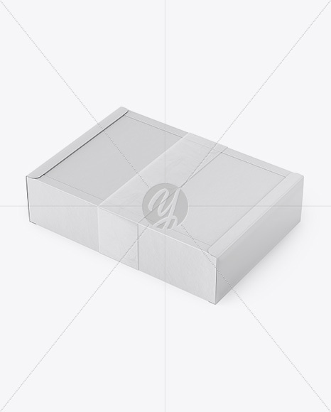 Paper Box Mockup - Half Side View (High Angle Shot)