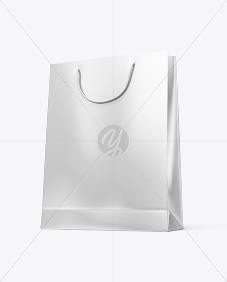 Glossy Paper Shopping Bag Mockup - Half Side View (Hero Shot)