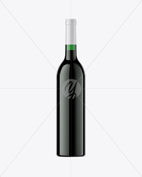 Green Glass Red Wine Bottle Mockup