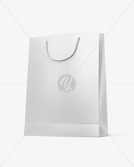 Matte Paper Shopping Bag Mockup - Half Side View (Hero Shot)