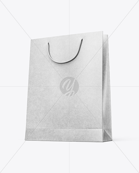 Kraft Paper Shopping Bag Mockup - Half Side View (Hero Shot)