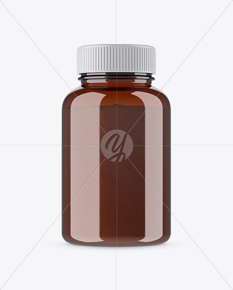 Amber Bottle with Powder Mockup