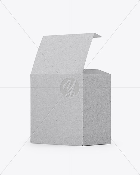 Opened Kraft Box Mockup - Back Half Side View (High-Angle Shot) Opened Kraft Box Mockup - Back Half Side View (High-Angle Shot)