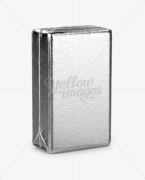 Metallic Coffee Vacuum Bag Mockup - Halfside View