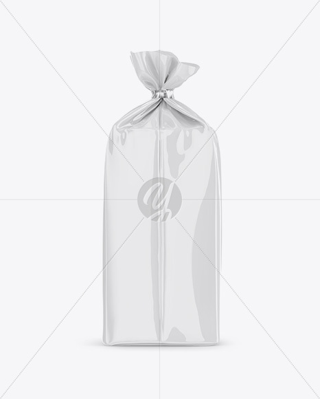 Glossy Bread Package With Clip Mockup - Back View