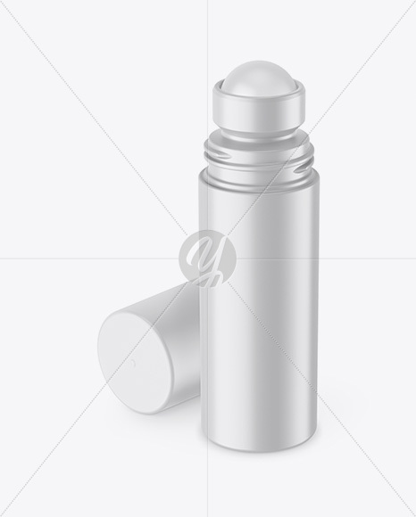 Matte Roll-On Deodorant Mockup - Front View (High-Angle Shot)