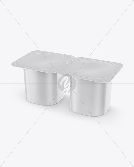 Plastic Cups Mockup - Half Side View (High-Angle Shot)