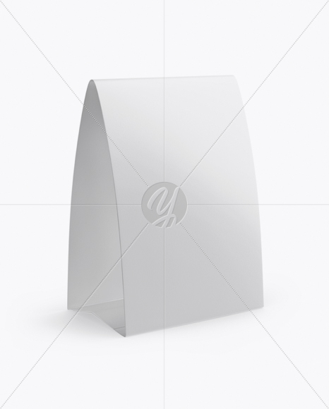 Matte Paper Table Tent Mockup - Half Side View