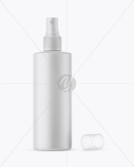 Opened Matte Spray Bottle With Transparent Сap Mockup