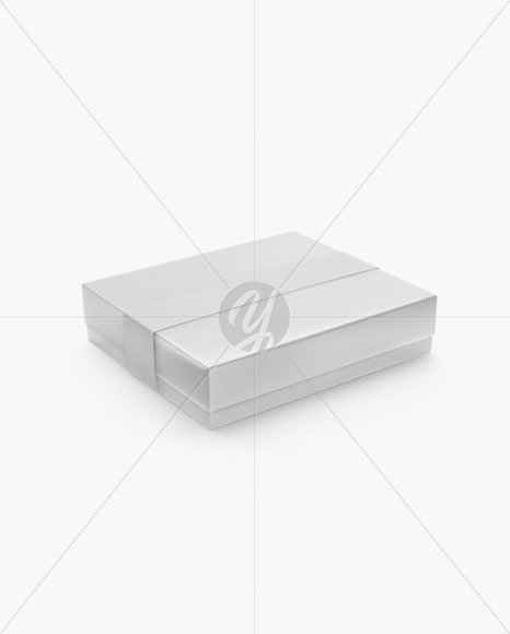 Glossy Box with Label Mockup - Half Side View (High-Angle Shot)