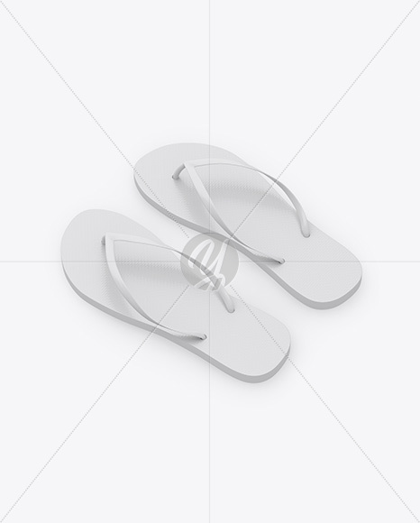 Flip Flops Mockup - Half Side View (High-Angle Shot)