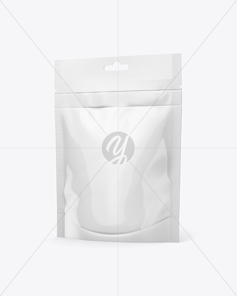 Glossy Stand-Up Pouch Mockup - Half Side View