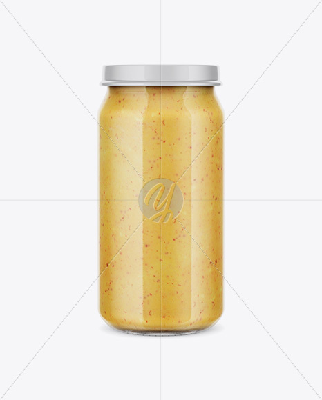 Glass Jar With Mustard Sauce Mockup