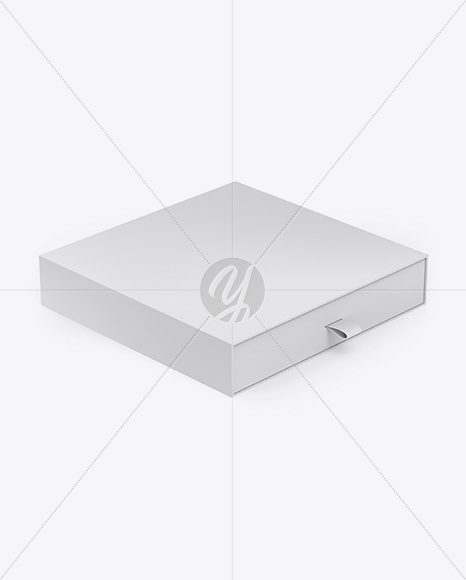 Matte Paper Slide Box Mockup - Half Side View