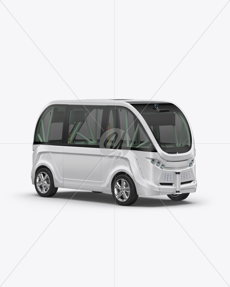 Minibus Mockup - Right Half Side View