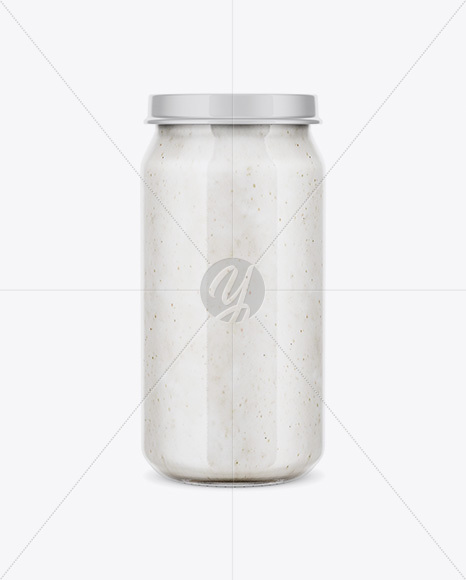 Glass Jar With Mushroom Sauce Mockup