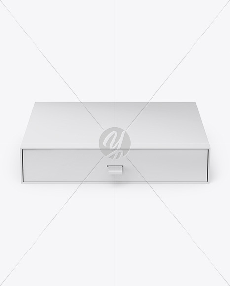 Paper Slide Box Mockup - Front View (High Angle Shot)