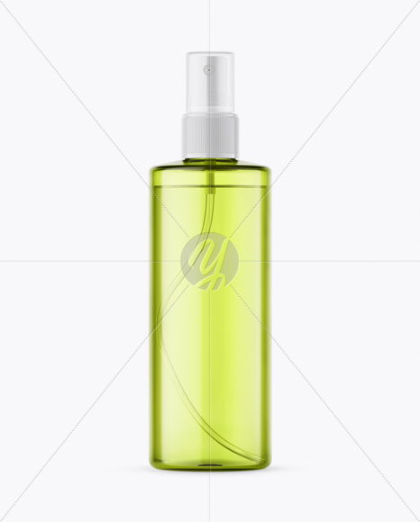 Olive Spray Bottle with Transparent Сap Mockup