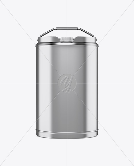 Matte Metallic Oil Tin Can Mockup - Front View