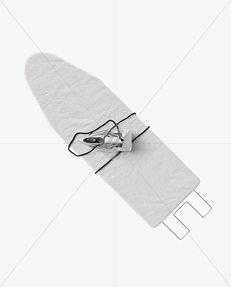 Ironing Board with Iron Mockup