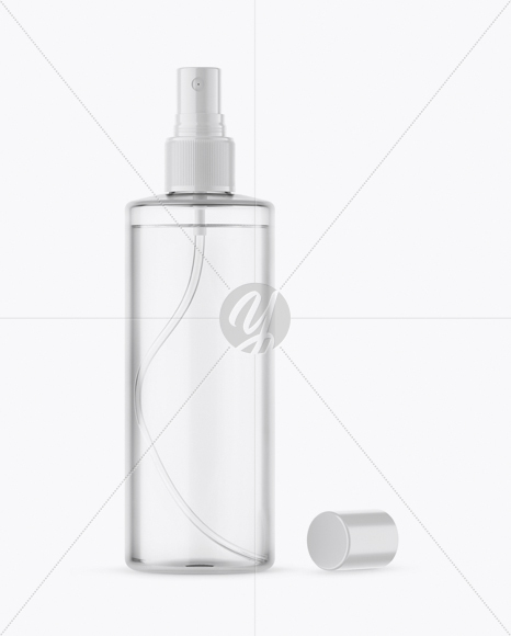 Opened Clear Spray Bottle Mockup