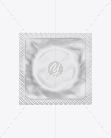 Matte Square Condom Packaging Mockup