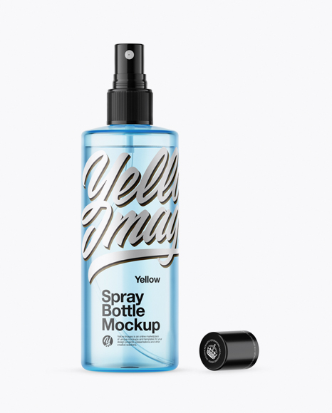 Opened Blue Spray Bottle Mockup