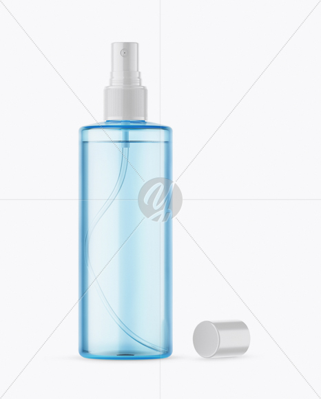 Opened Blue Spray Bottle Mockup