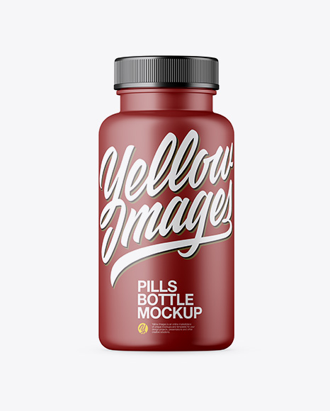Matte Pills Bottle Mockup - Round plastic container mockup