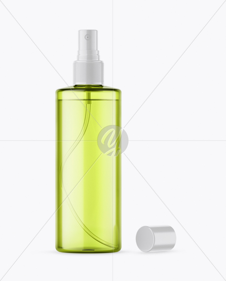 Opened Olive Spray Bottle Mockup