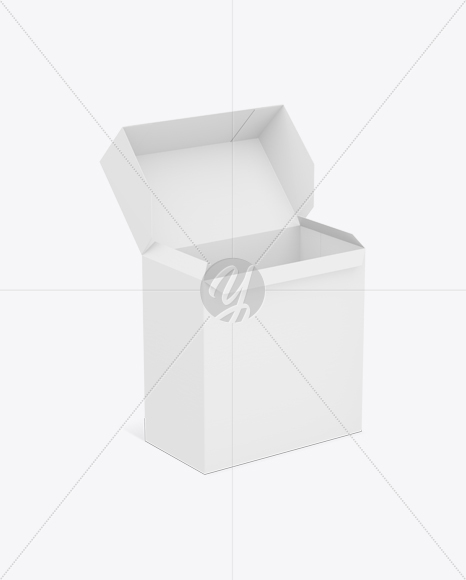 Opened Tea Paper Box Mockup - Half Side View