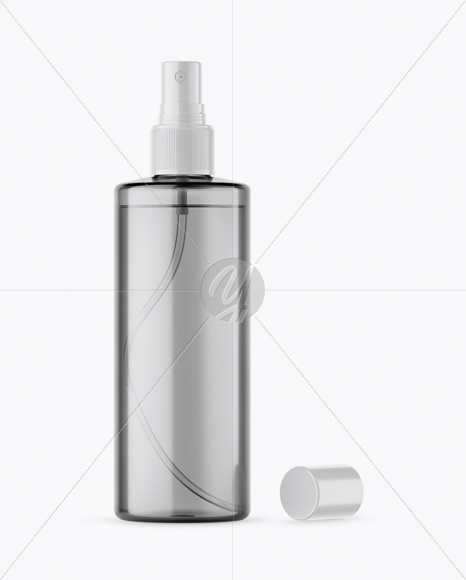 Opened Dark Spray Bottle Mockup