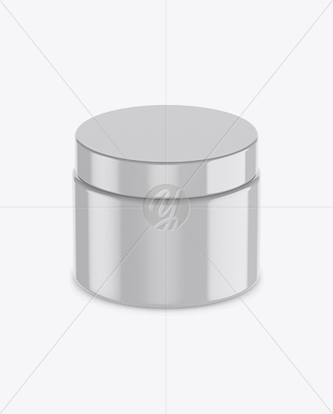 Glossy Cosmetic Jar Mockup (High-Angle Shot)