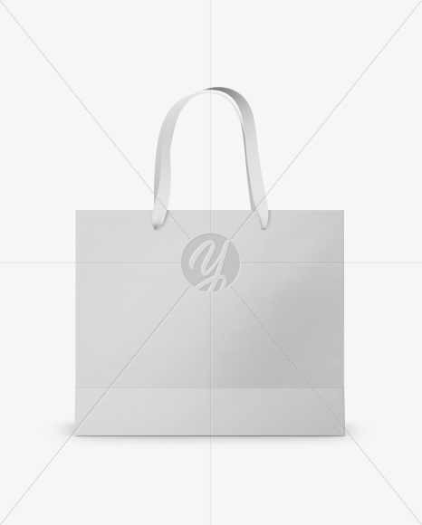 Matte Bag with Raised Up Handles Mockup - Front &amp; Top Views