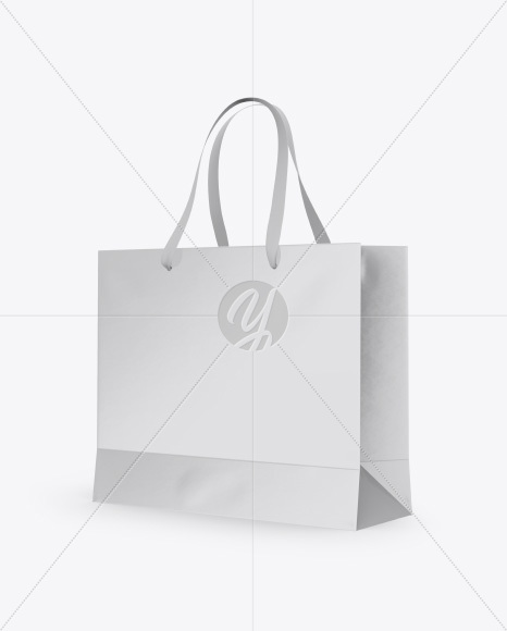 Glossy Bag with Raised Up Handles Mockup - Half Side View - Free