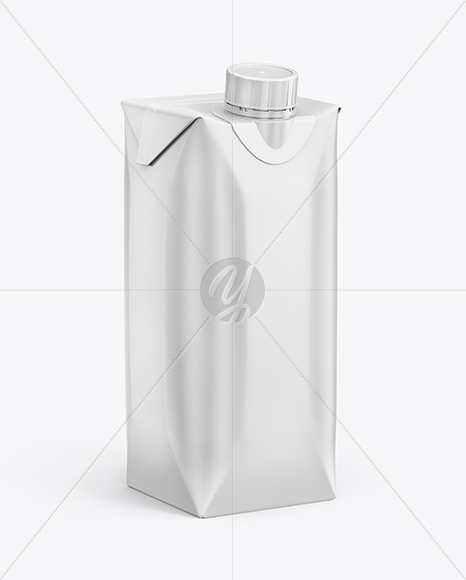 500ml Matte Carton Pack Mockup - Half Side View