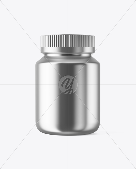 Metallic Pills Bottle Mockup
