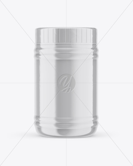 Plastic Jar in Shrink Sleeve Mockup - Front View