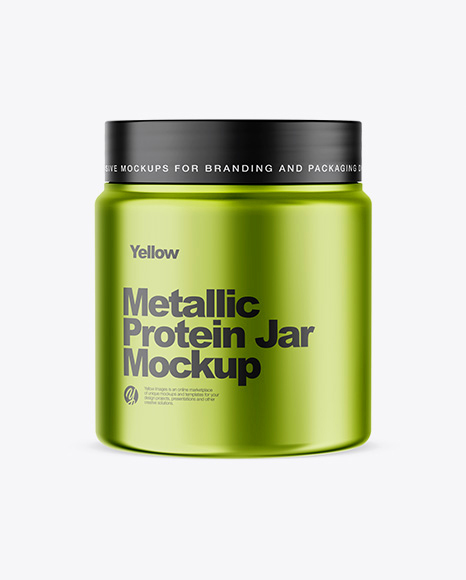Metallic Protein Jar Mockup - Shrink