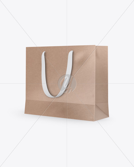 Kraft Bag Mockup - Half Side View