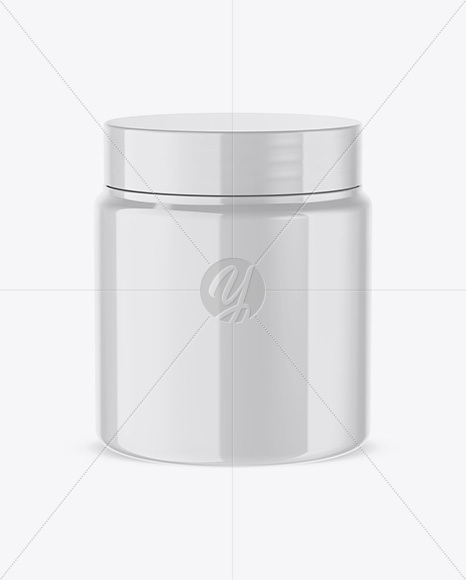 Glossy Protein Jar Mockup (High-Angle Shot)